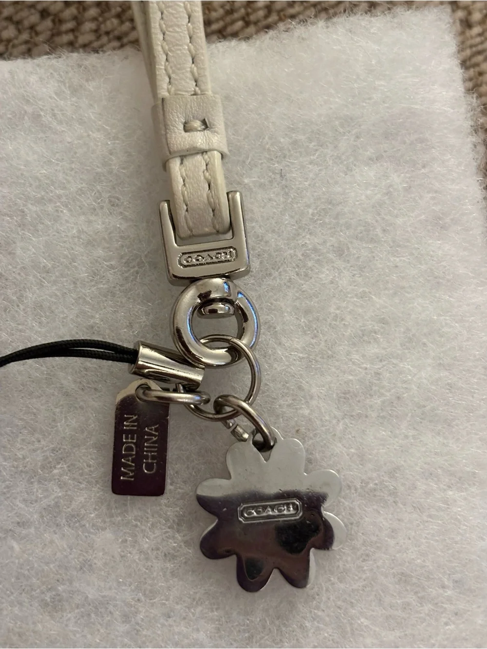 Coach Orange Daisy Key/phone/Bag Charm with Pink Coach Tag